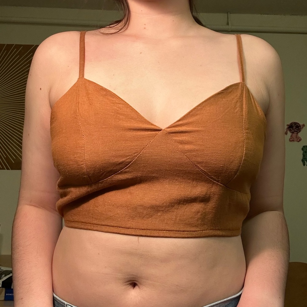 Burnt orange crop top side L